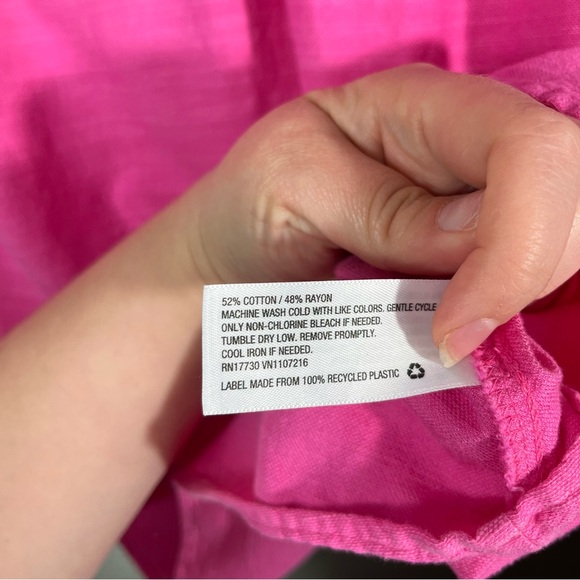 Isabel Maternity Pink Breathable Cotton Button Front Casual Dress Medium M - Picture 4 of 6